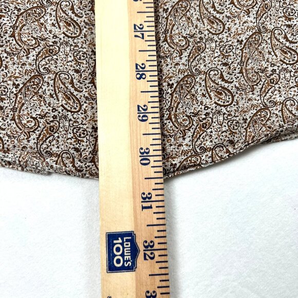 Cremieux Classics Mens Paisley Long Sleeve Button-Up Large Shirt Brown Flip Cuff - Picture 10 of 10